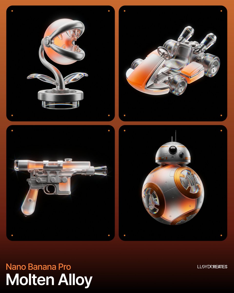 Molten Alloy Product Photography Prompt (JSON) AI image template preview