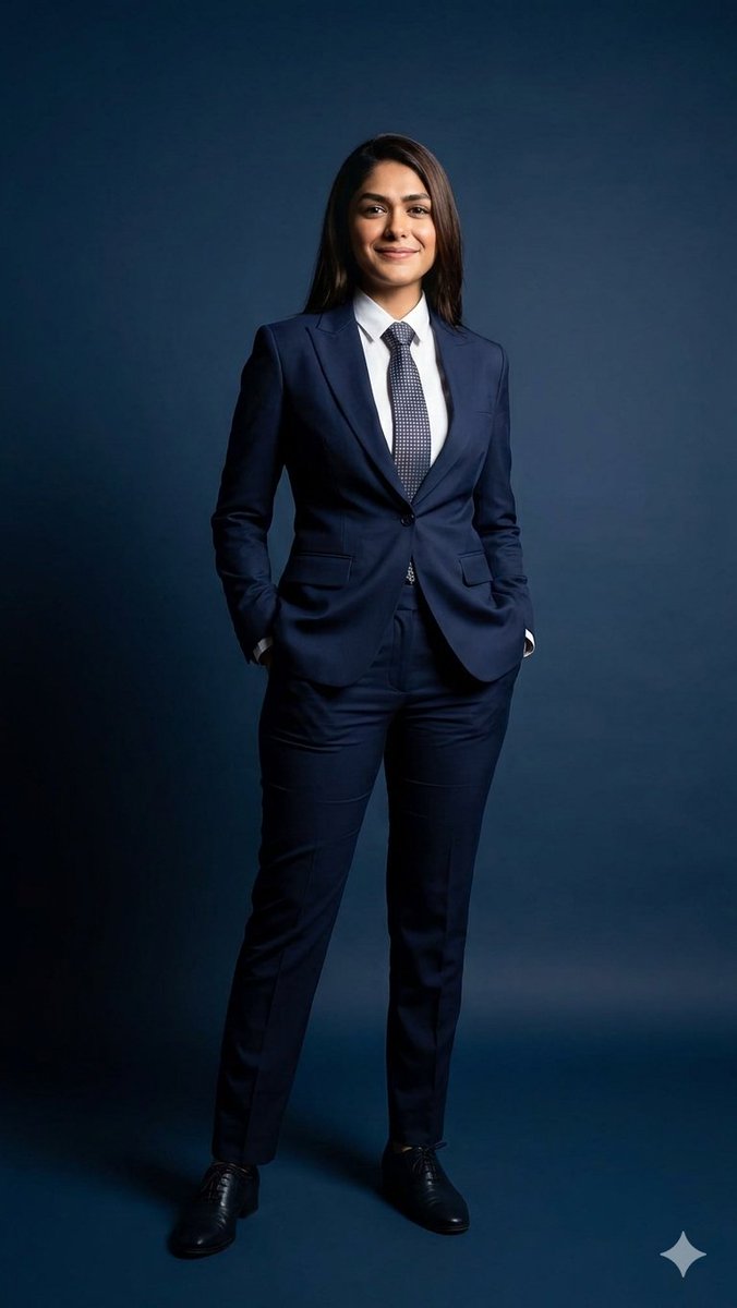 Business Woman in Navy Suit Portrait example 4