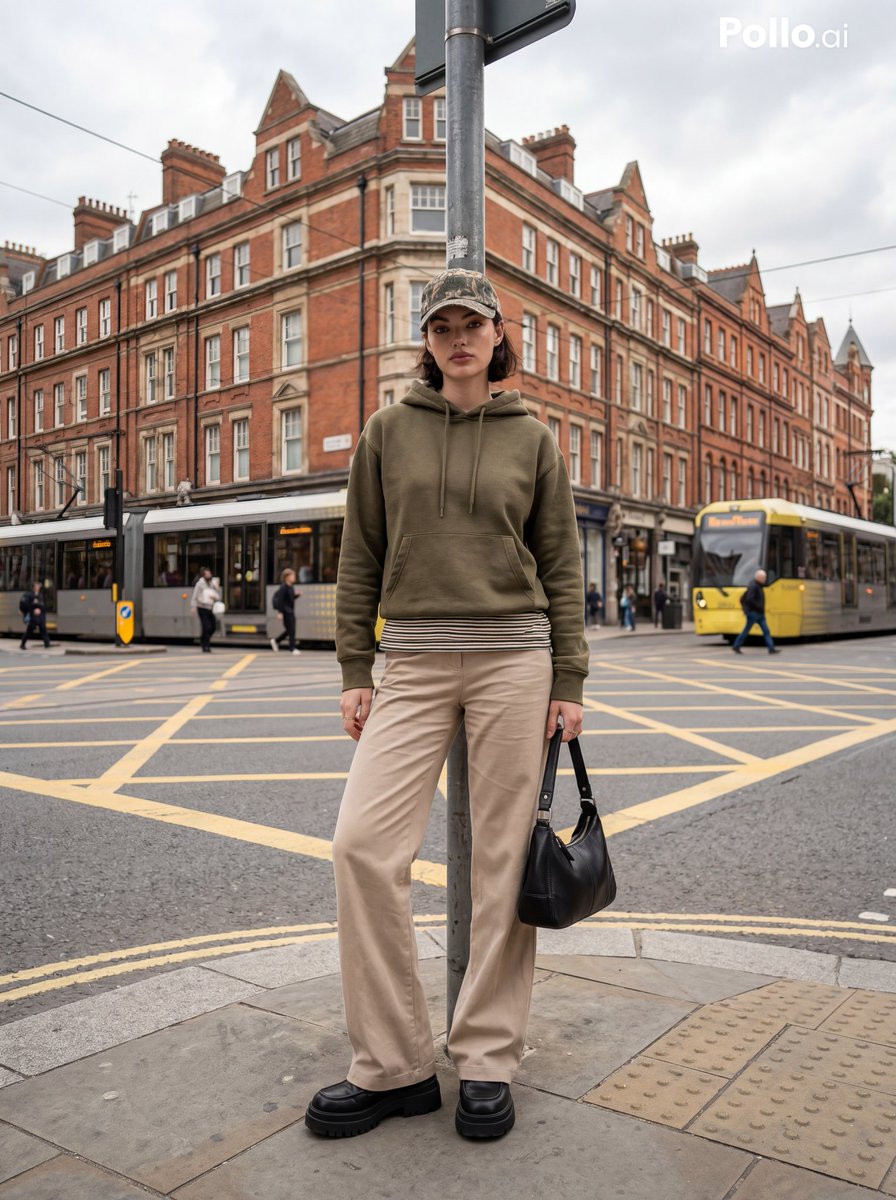 Street Fashion Editorial in European City AI image template preview