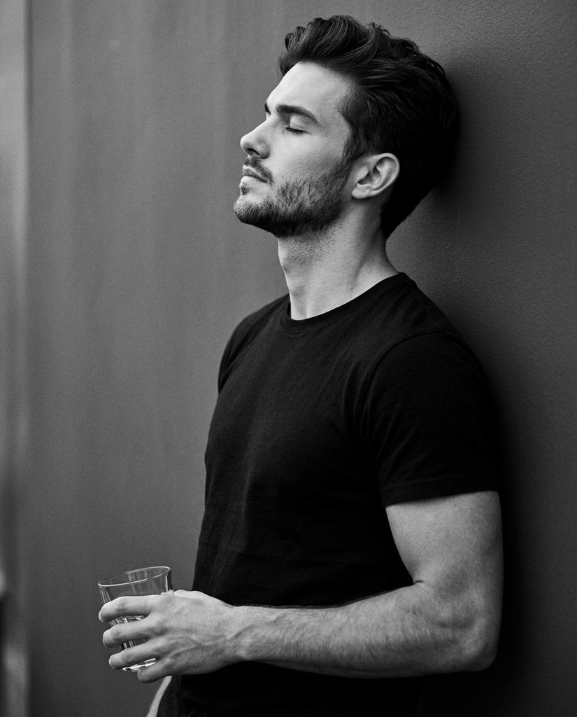 Cinematic Monochrome Portrait with Face Intact AI image template preview