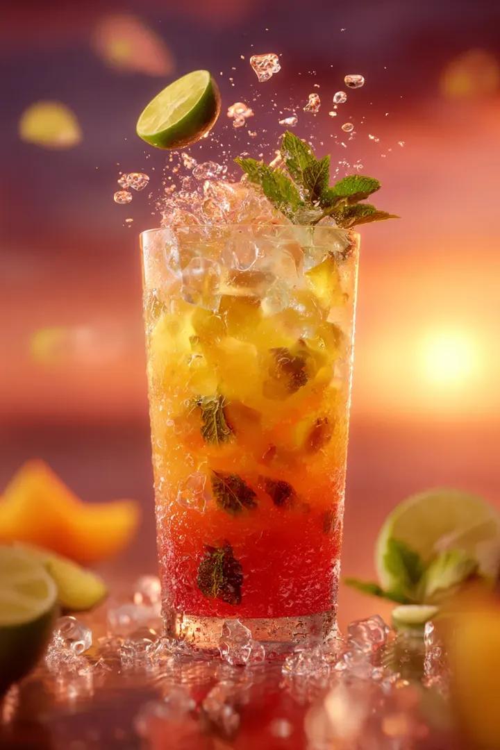 Orange Juice Slow Motion Product Shot AI image template preview