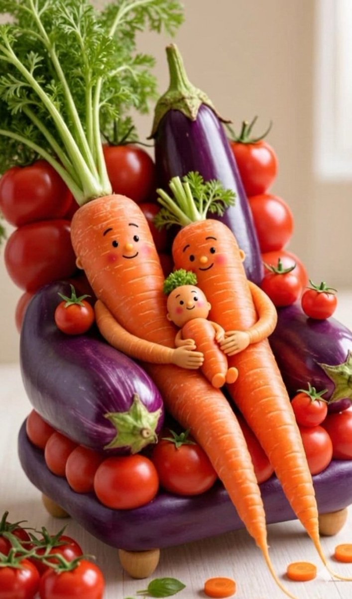Kawaii Vegetable Food Sculptures AI image template preview