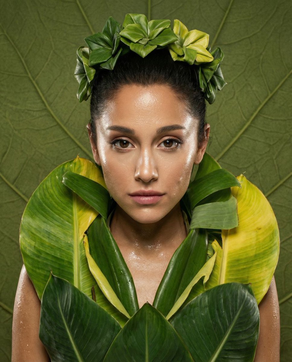 Chlorophyll Avant-Garde Editorial Portrait AI image template preview