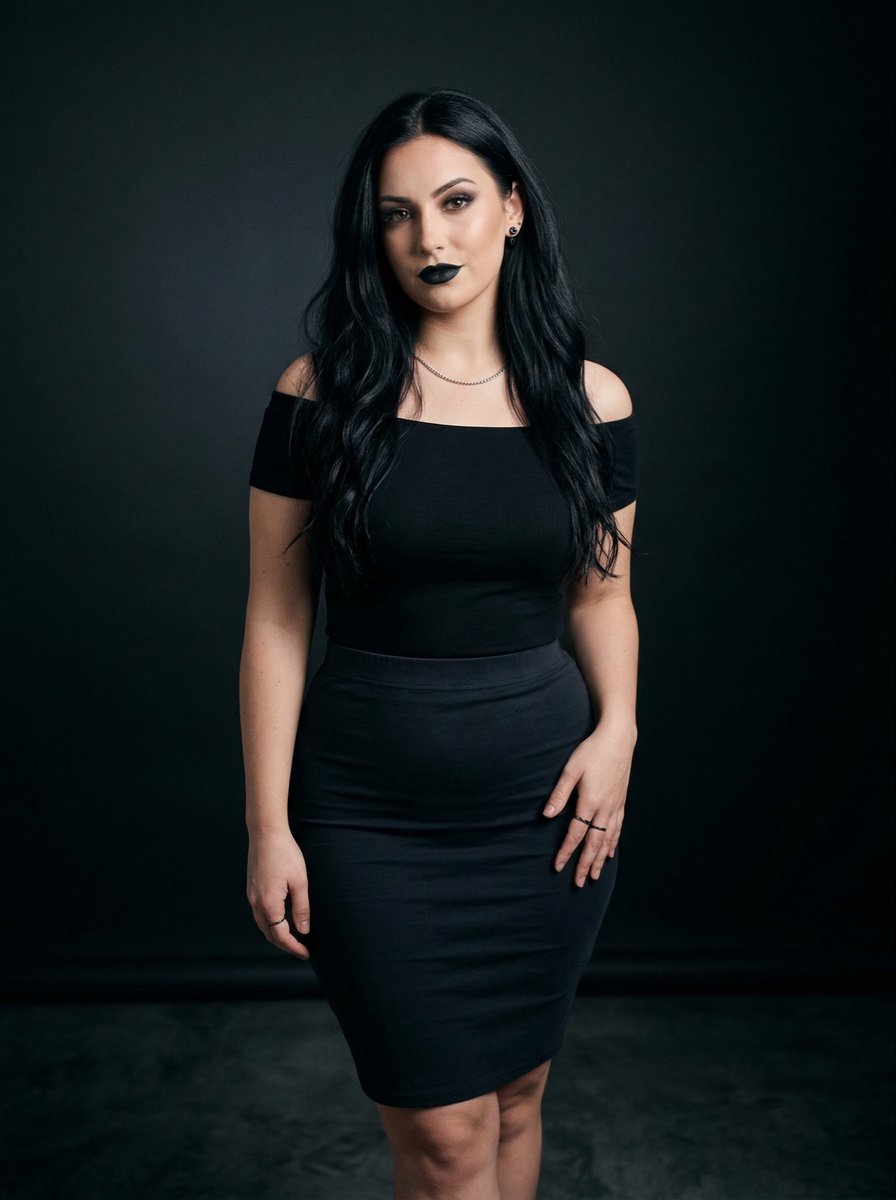 Black on Black Sultry Portrait AI image template preview