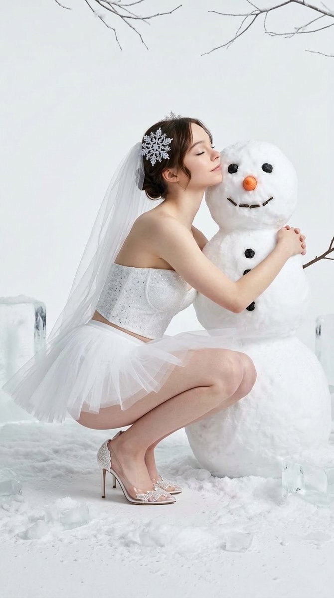 Winter Fantasy Editorial with Emma Myers Lookalike AI image template preview