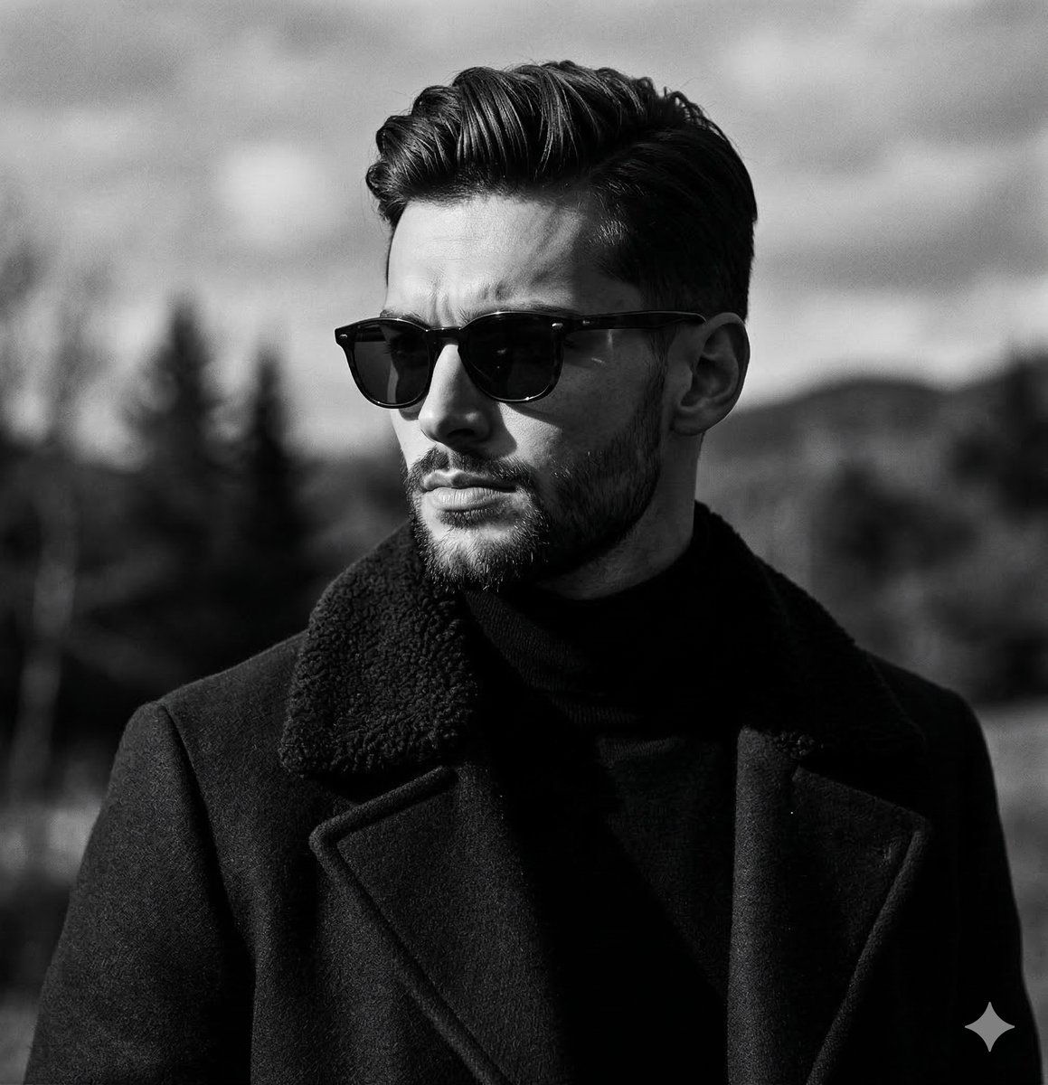 High-Contrast Black and White Editorial Portrait Prompt for Nano Banana 2 AI image template preview