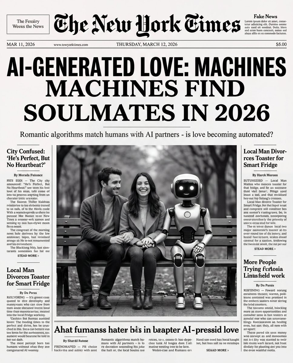 Humorous New York Times Front Pages AI image template preview