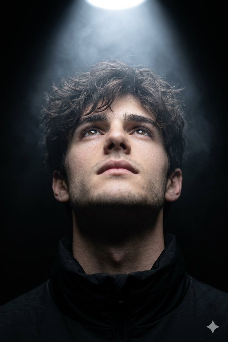 Hyper-realistic cinematic close-up portrait with dramatic lighting AI image template preview