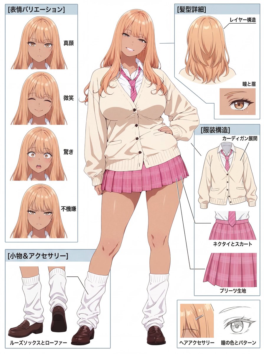 Anime Character Reference Sheet Prompt (Nano Banana 2) AI image template preview