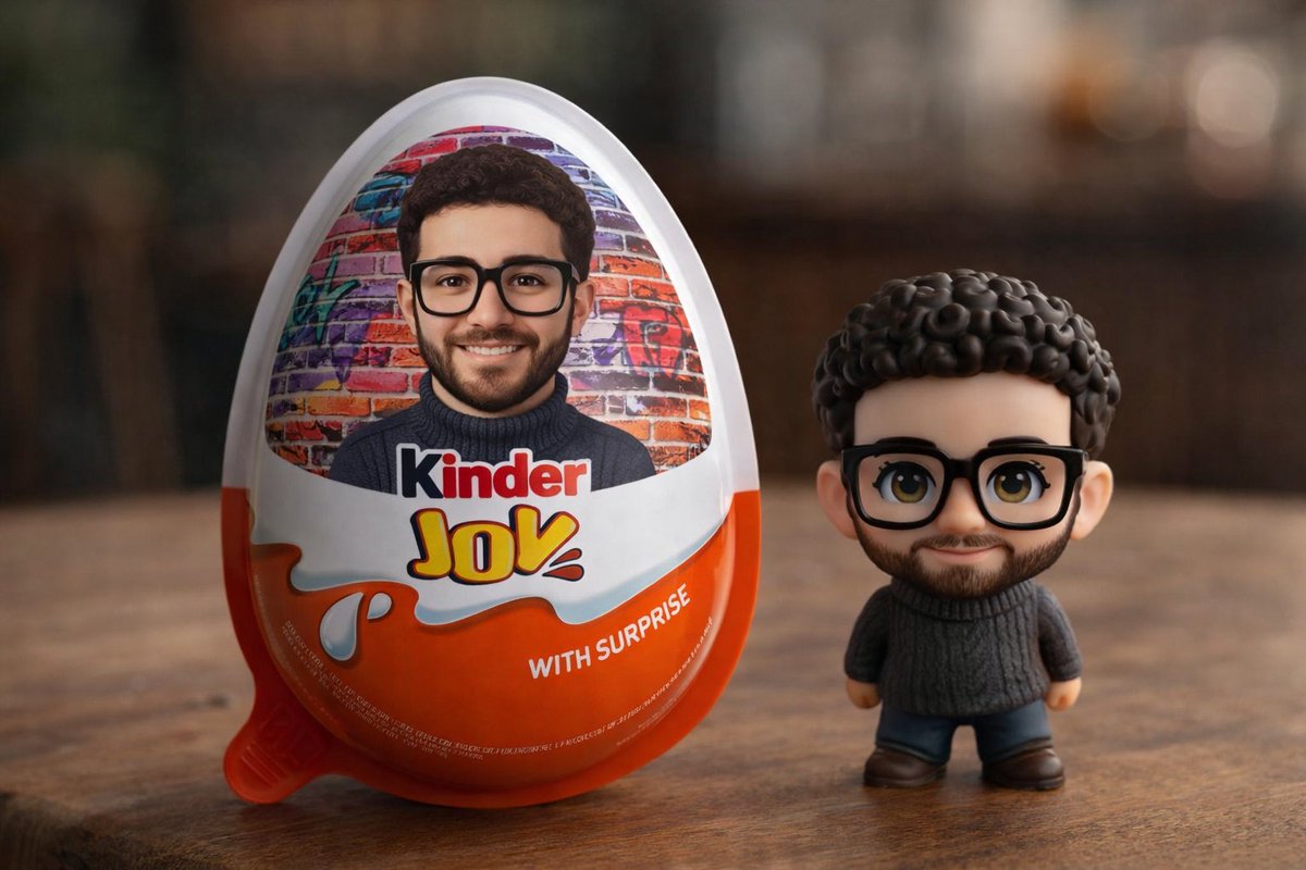 Hyper-realistic Product Photography of Kinder Joy AI image template preview