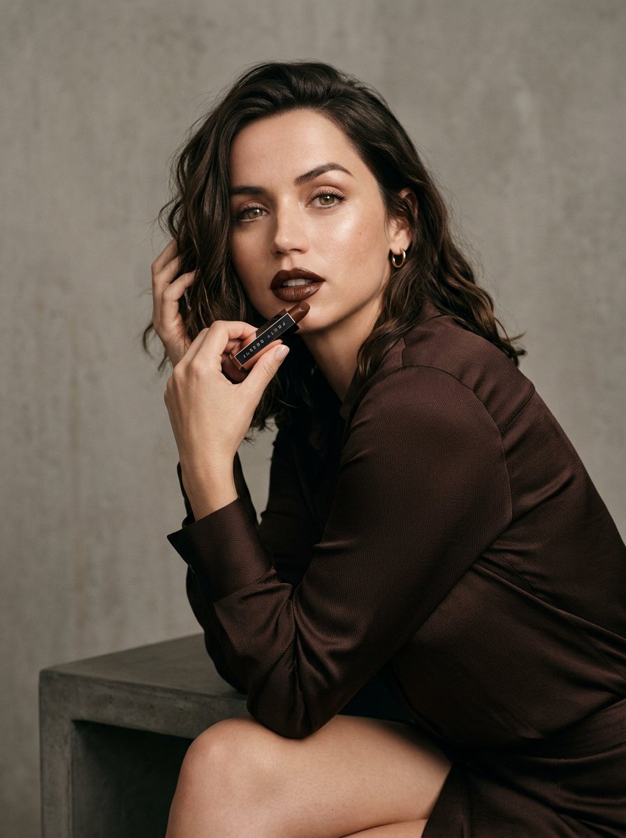 Ana de Armas Beauty Advertisement Prompt for Nano Banana 2 AI image template preview