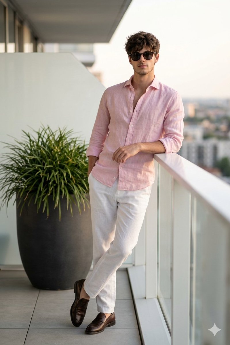 Cinematic Portrait of a Man on a Luxury Balcony AI image template preview