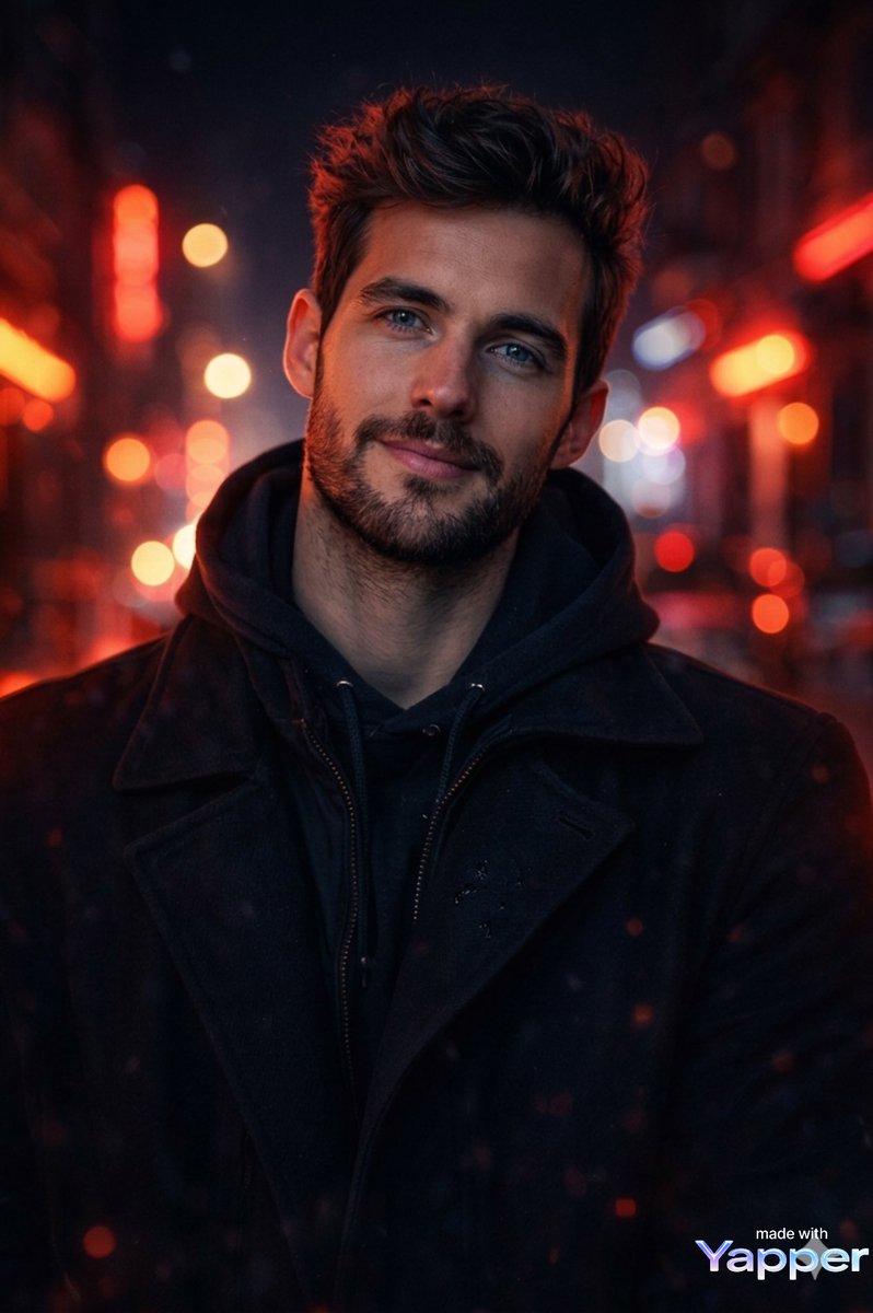 Cinematic Portrait Prompt with Neon Lighting AI image template preview