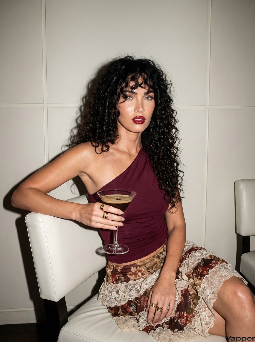 Ultra Photorealistic Portrait of a Woman Resembling Megan Fox AI image template preview