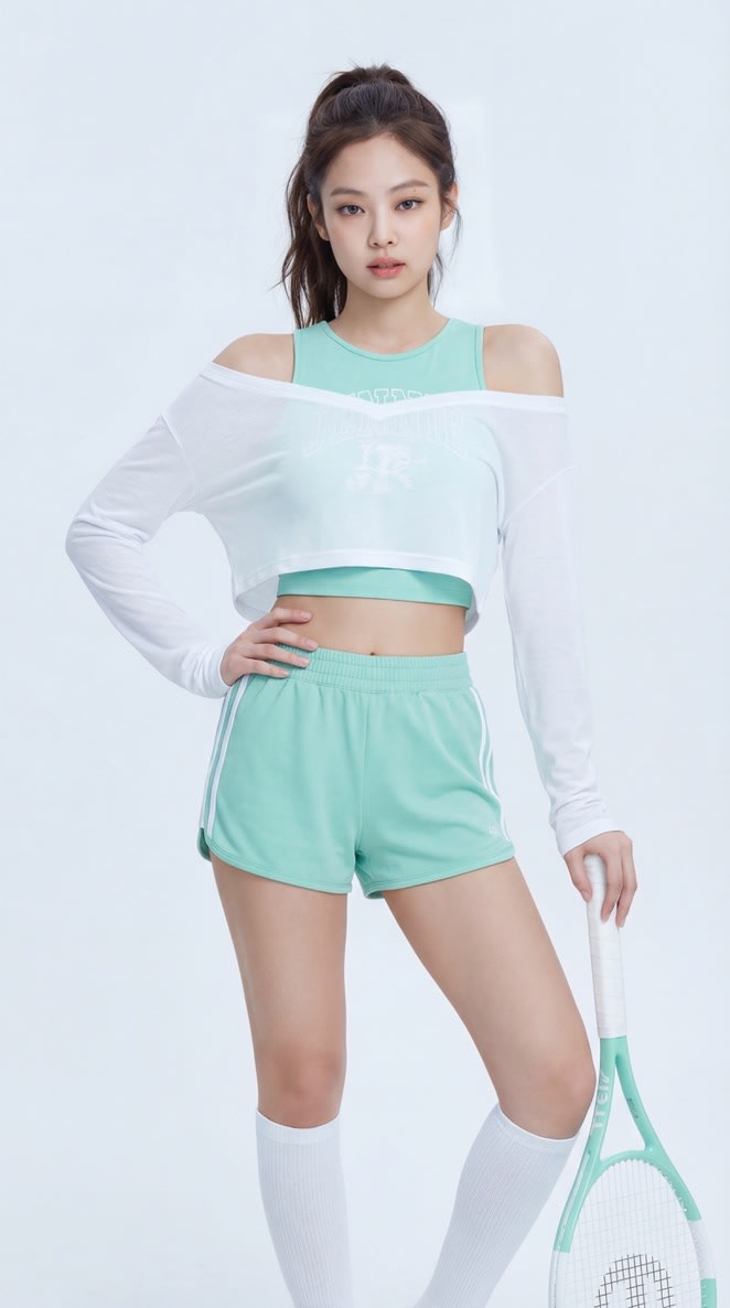 Rosé Tennis Portrait in Pastel Pink example 2