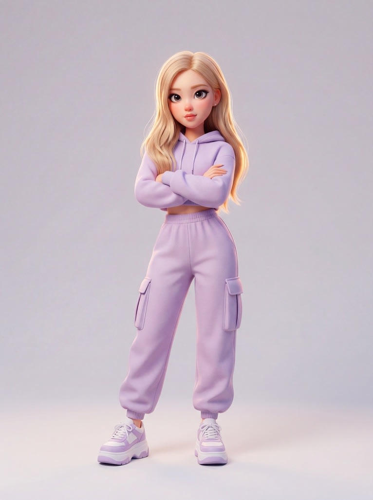 Disney-Pixar Style 3D Animation of Rosé (Blackpink) AI image template preview