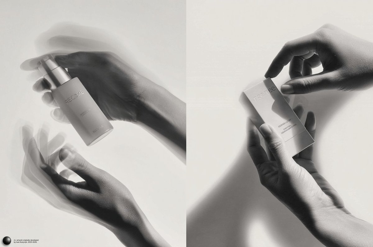 Monochrome Kinetic Product Photography Prompt AI image template preview