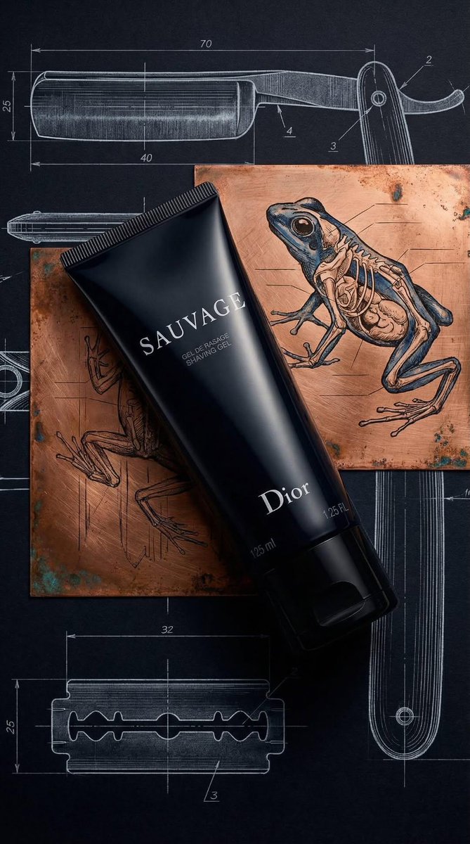 Luxury Product Photography of Dior Sauvage Shaving Gel AI image template preview