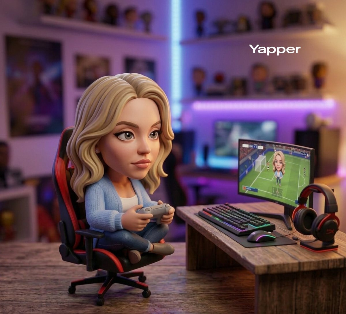 Stylized 3D Collectible Figurine AI image template preview