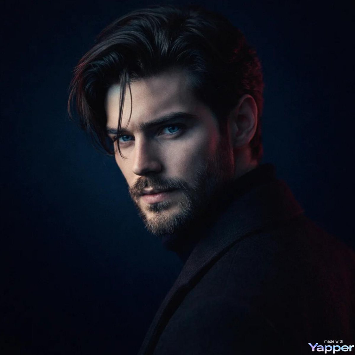 Cinematic Portrait of a Handsome Young Man AI image template preview