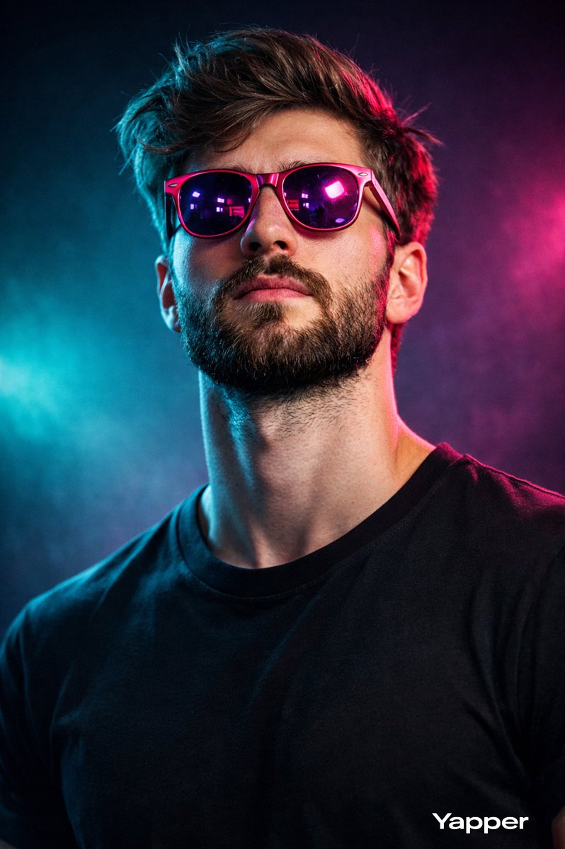 Cyberpunk Studio Portrait with Neon Lights AI image template preview