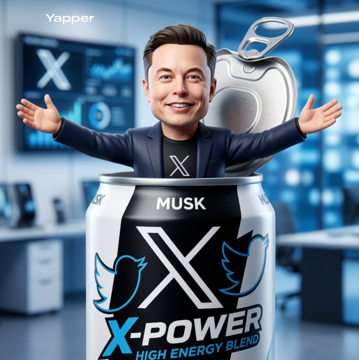 Stylized Football Figurine Popping Out of Energy Drink Can AI image template preview