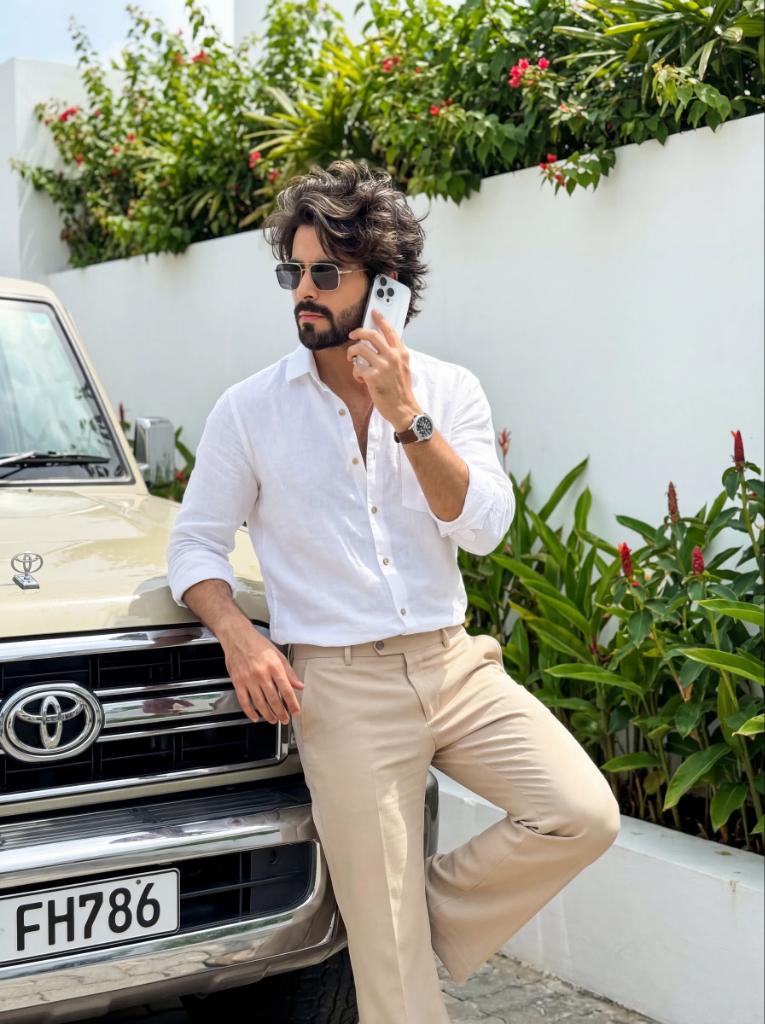 Ultrarealistic Image of Stylish Boy Leaning on Land Cruiser AI image template preview