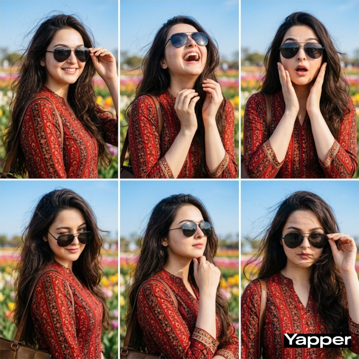 Stylish Six-Portrait Collage Prompt AI image template preview