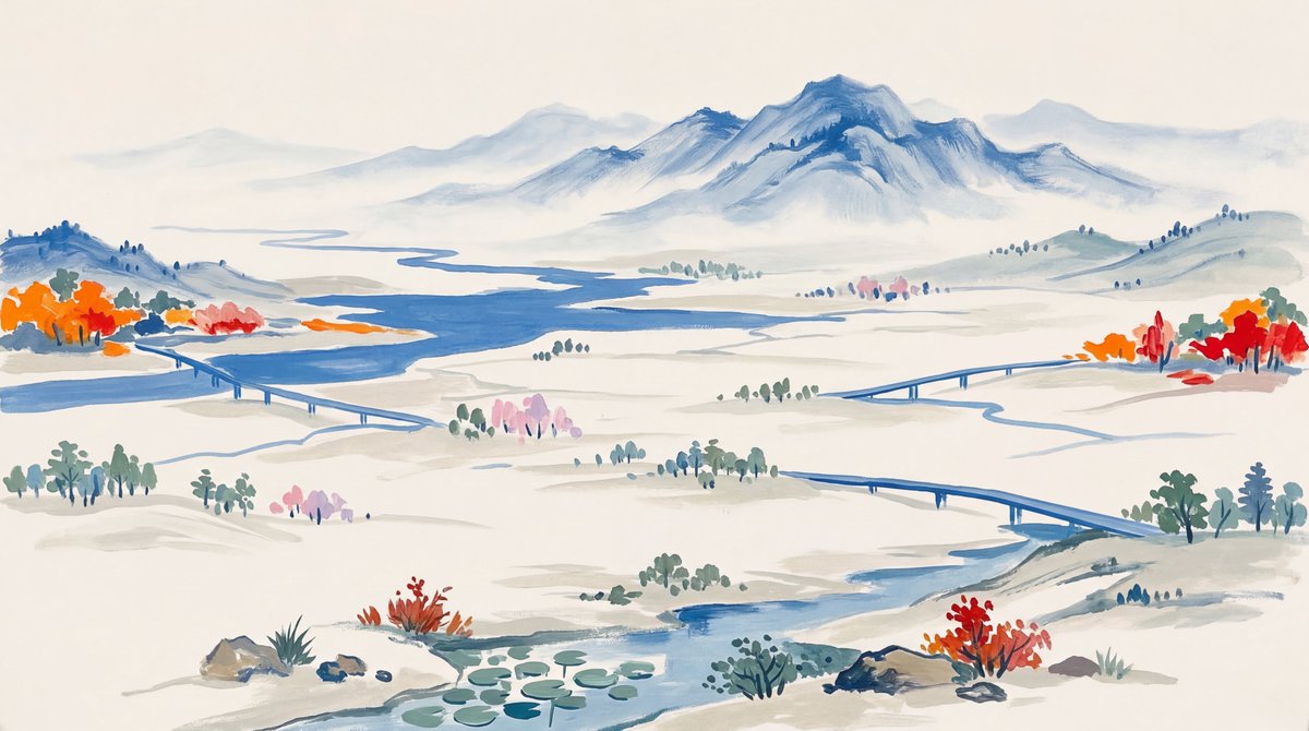 Landscape Painting with Color Palette for Nano-Banana-Pro AI image template preview