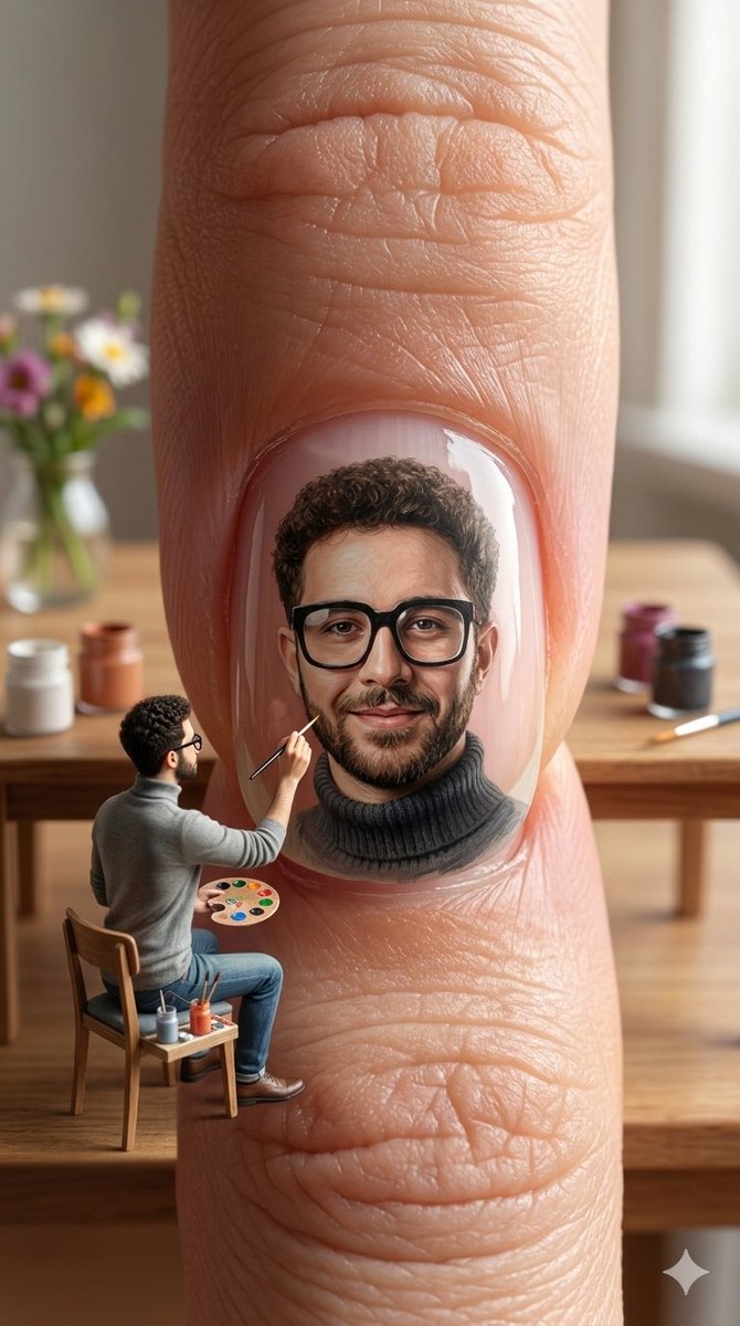 Miniature Artist on Giant Fingernail example 2