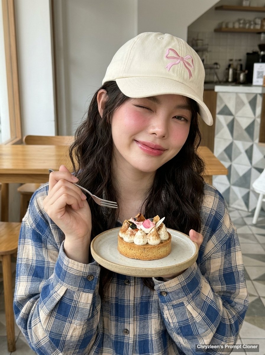 Hyper-Realistic Cafe Portrait with Reference Image AI image template preview