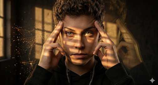 Chiaroscuro Psychic Concentration Portrait AI image template preview