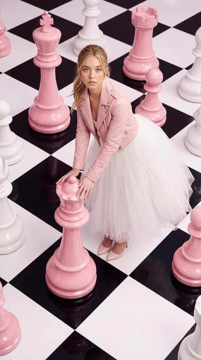 High-Fashion Surreal Chessboard Editorial AI image template preview