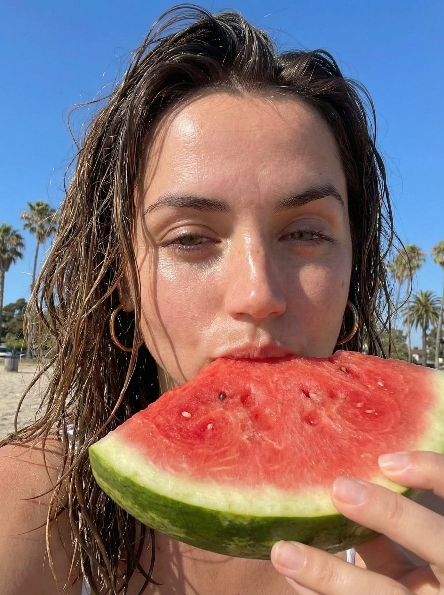 Outdoor Summer Watermelon Selfie (Detailed JSON) example 3