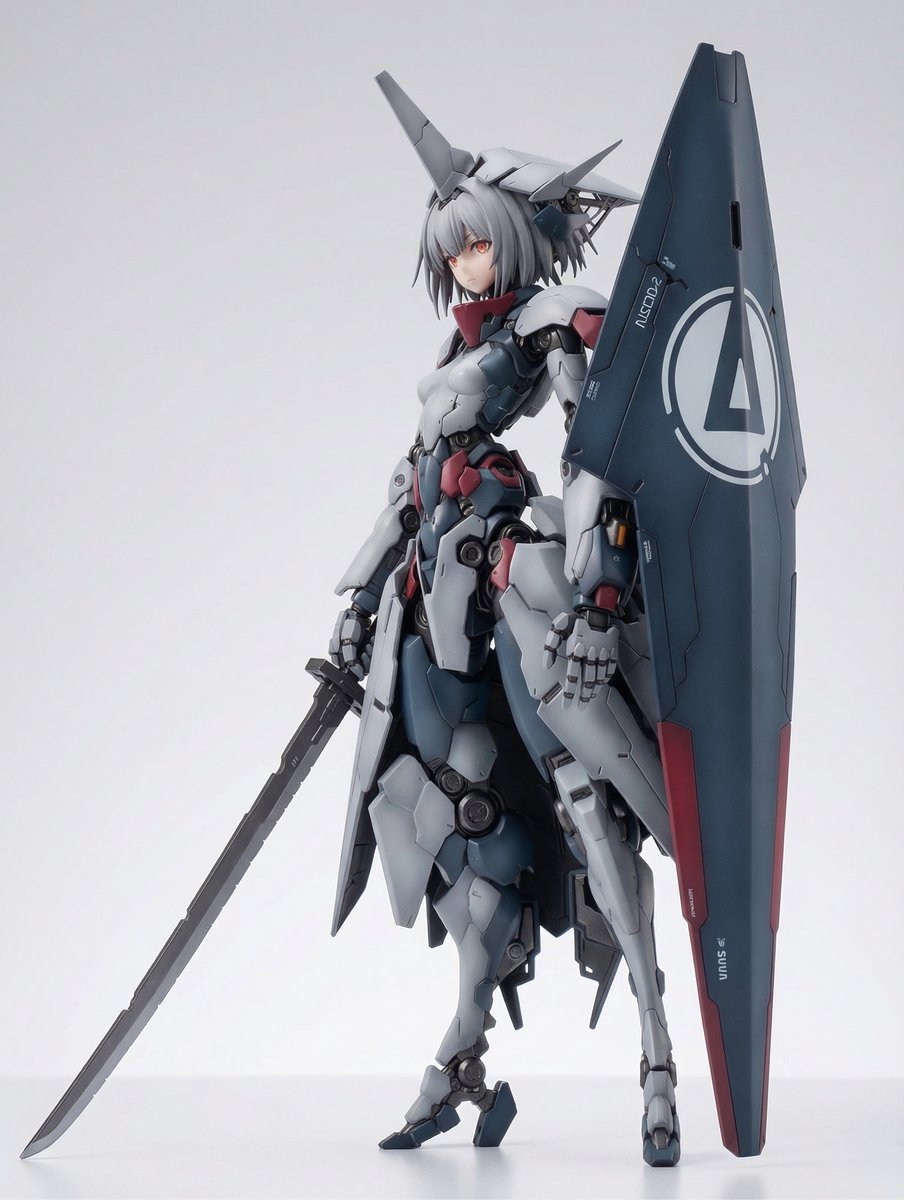 KNIGHT MECHA GIRL Figure Concept AI image template preview