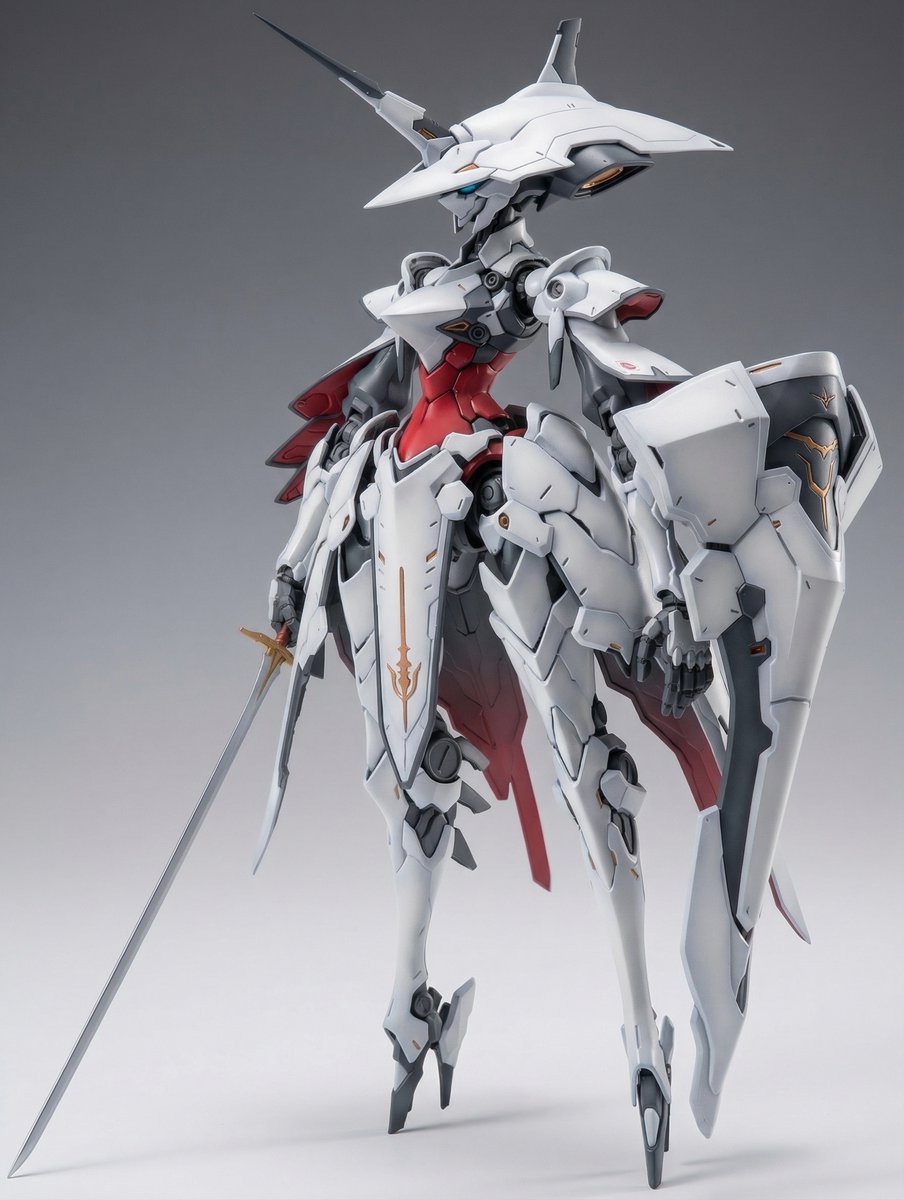 Full Armor Mecha Girl model kit concept prompt AI image template preview