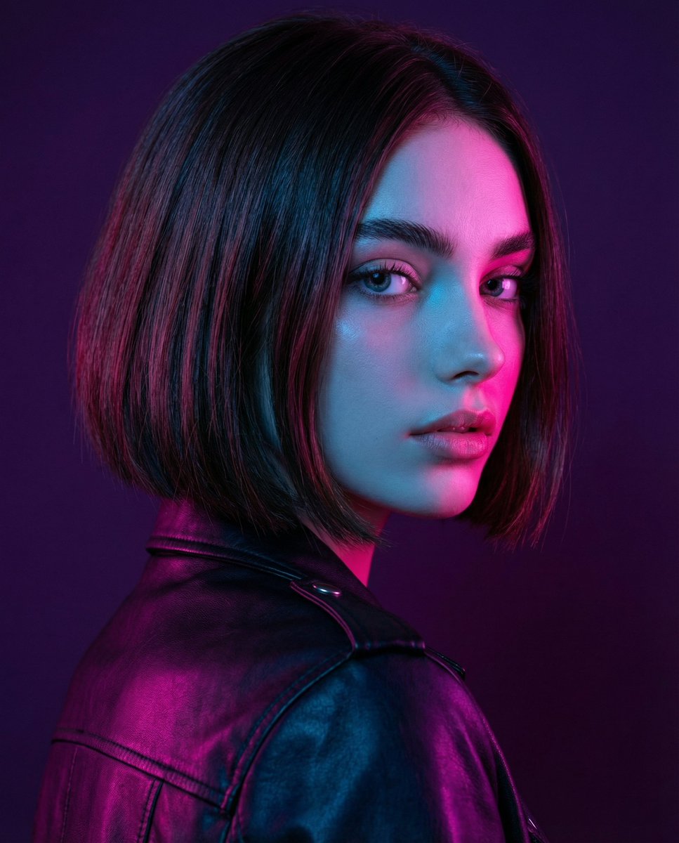 Neon Portrait Prompt AI image template preview