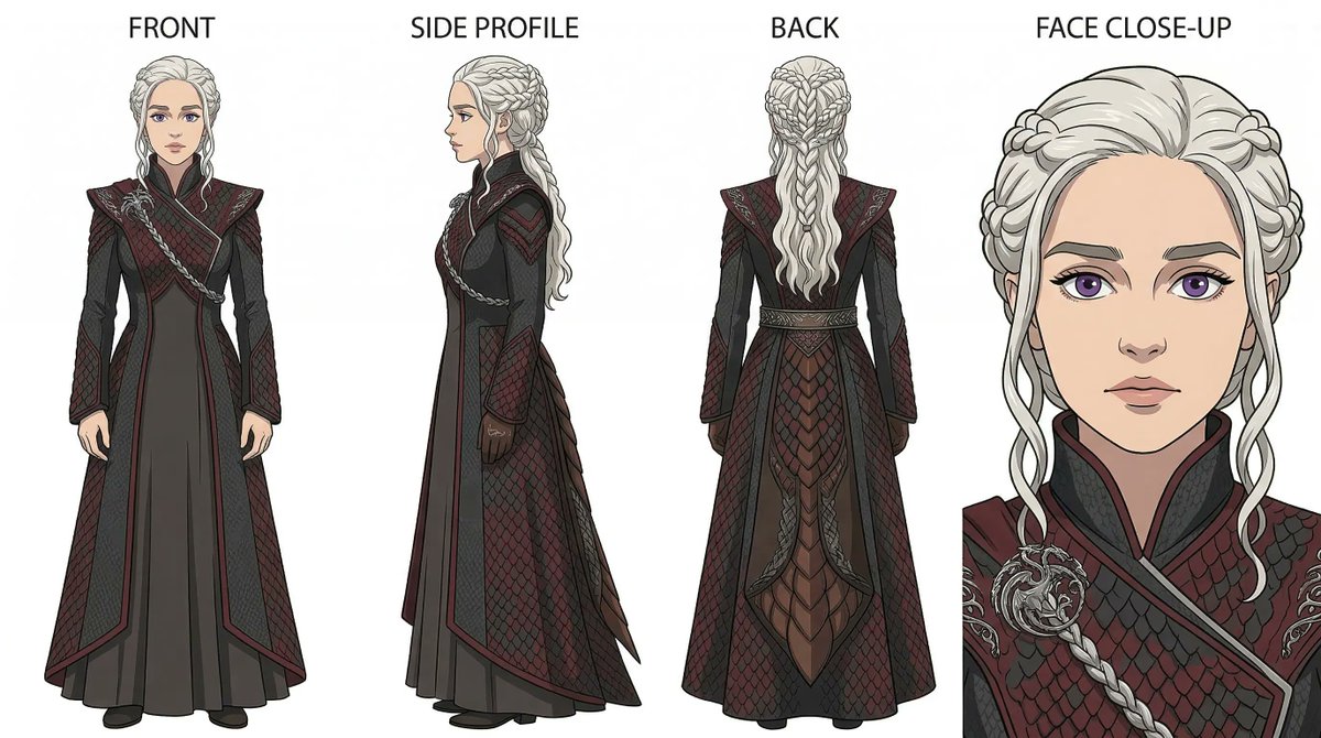 Ghibli x Game of Thrones Character Prompts AI image template preview