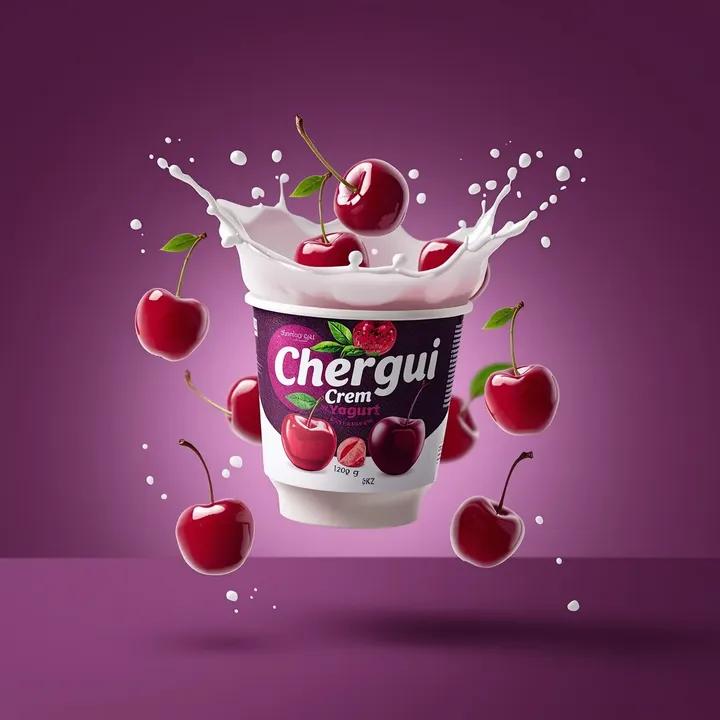 High-End Commercial Yogurt Product Photography AI image template preview
