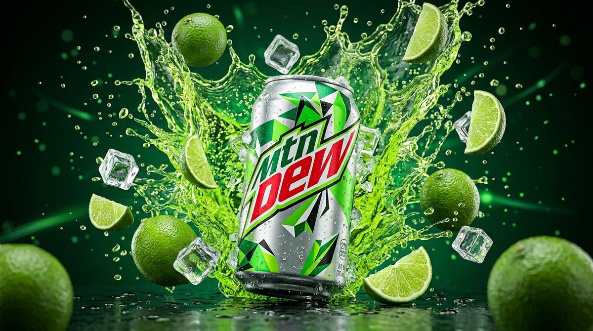 High-Contrast Mountain Dew Can Product Shot AI image template preview