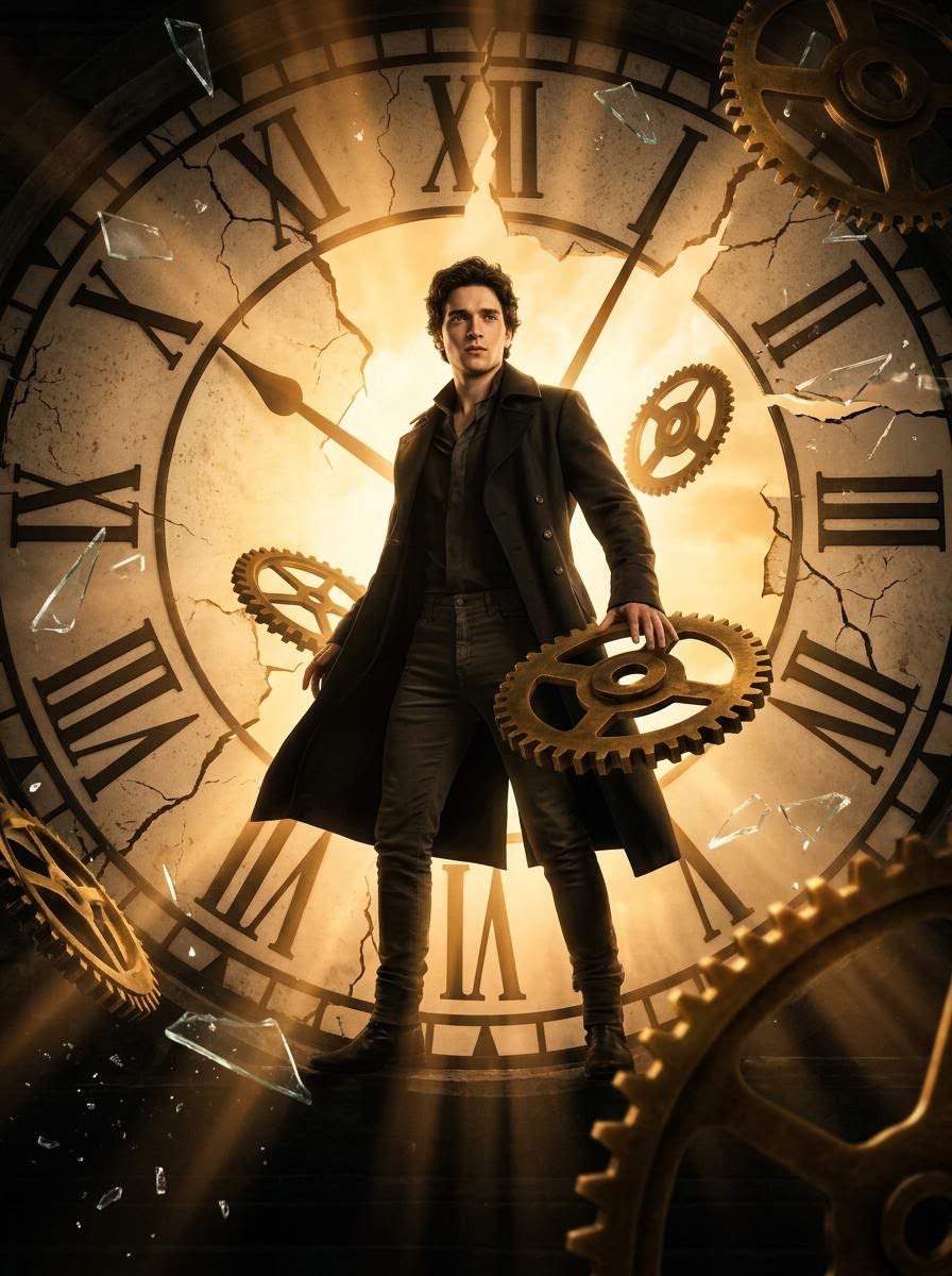 Cinematic Broken Clock Scene Portrait for Nano Banana 2 AI image template preview