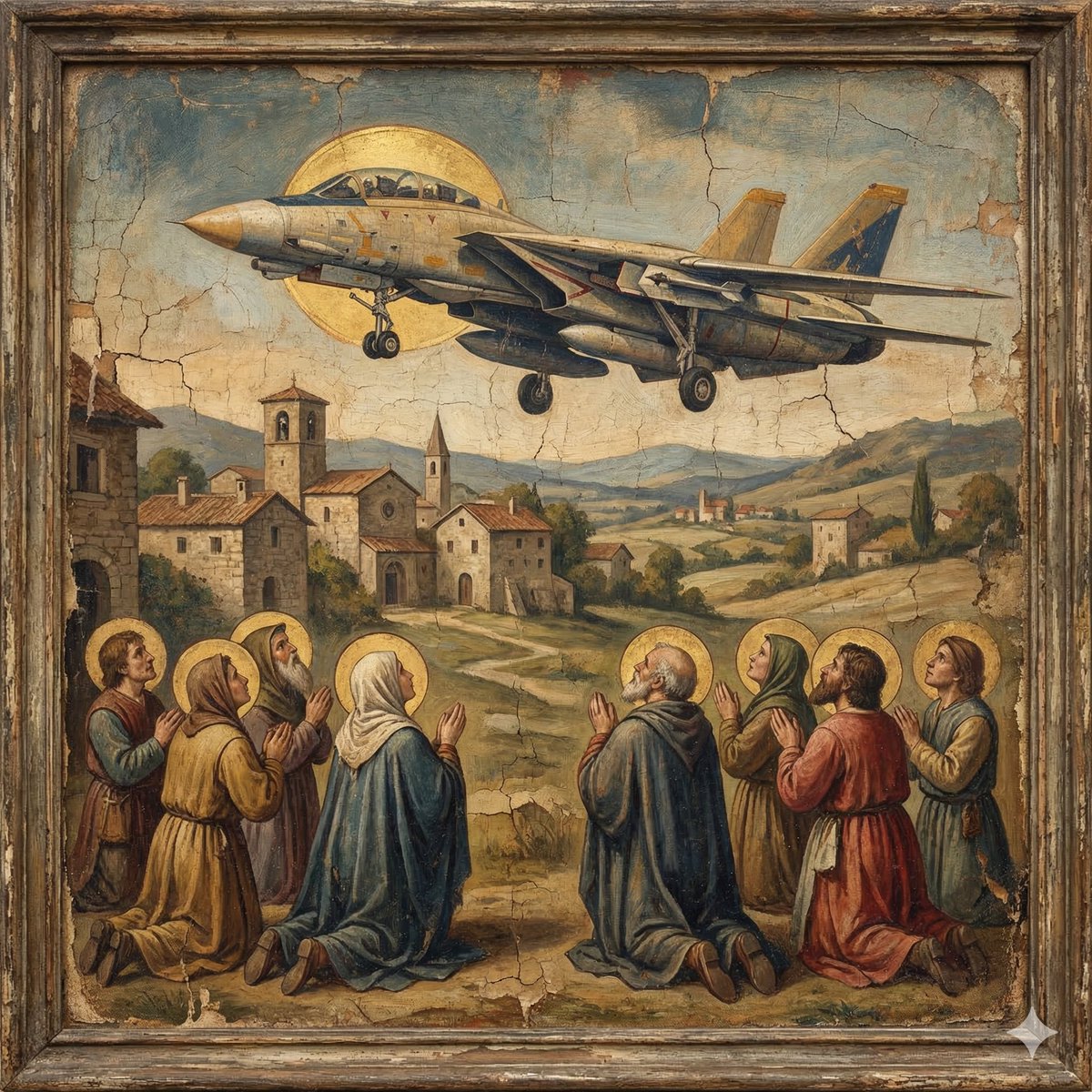 F-14D in the Style of a Western Religious Painting AI image template preview