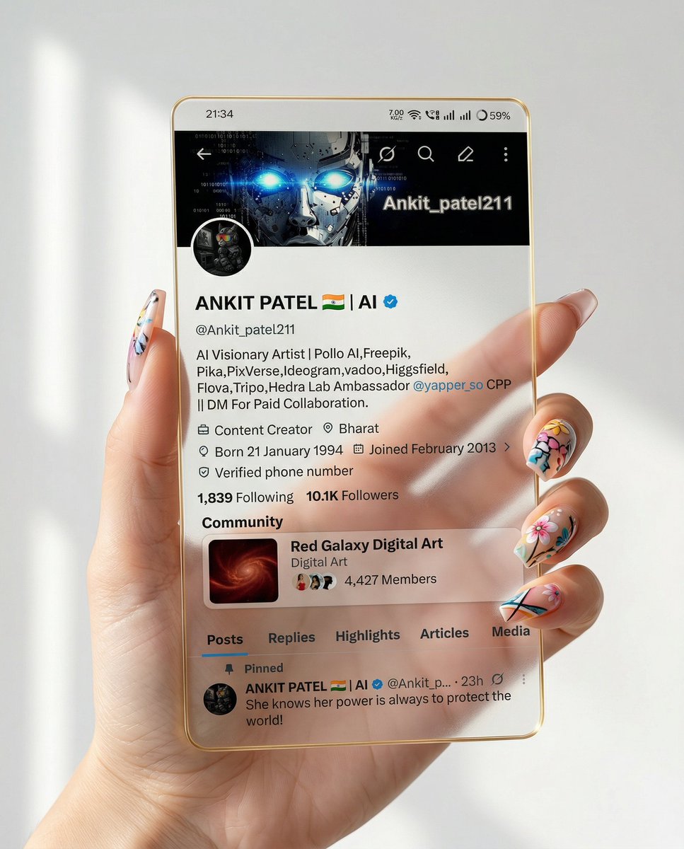 Transparent Glass Social Media Profile Effect AI image template preview