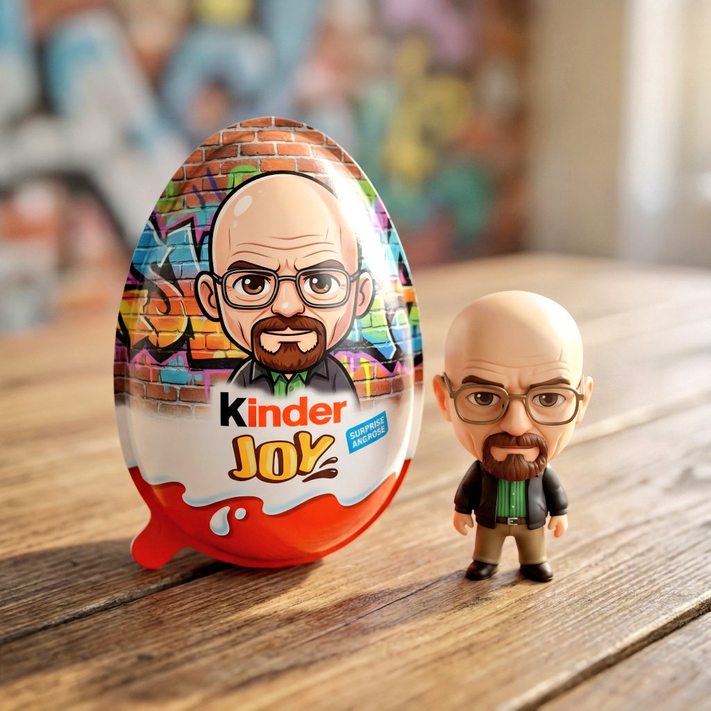 Hyper-realistic Product Photo of Kinder Joy Egg AI image template preview
