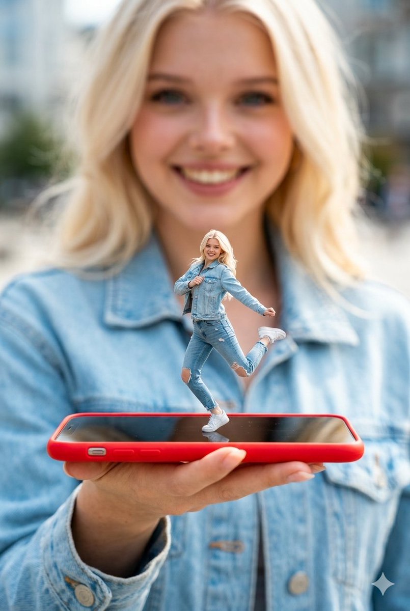 Surreal Miniature Dancing Composite Photo Prompt AI image template preview