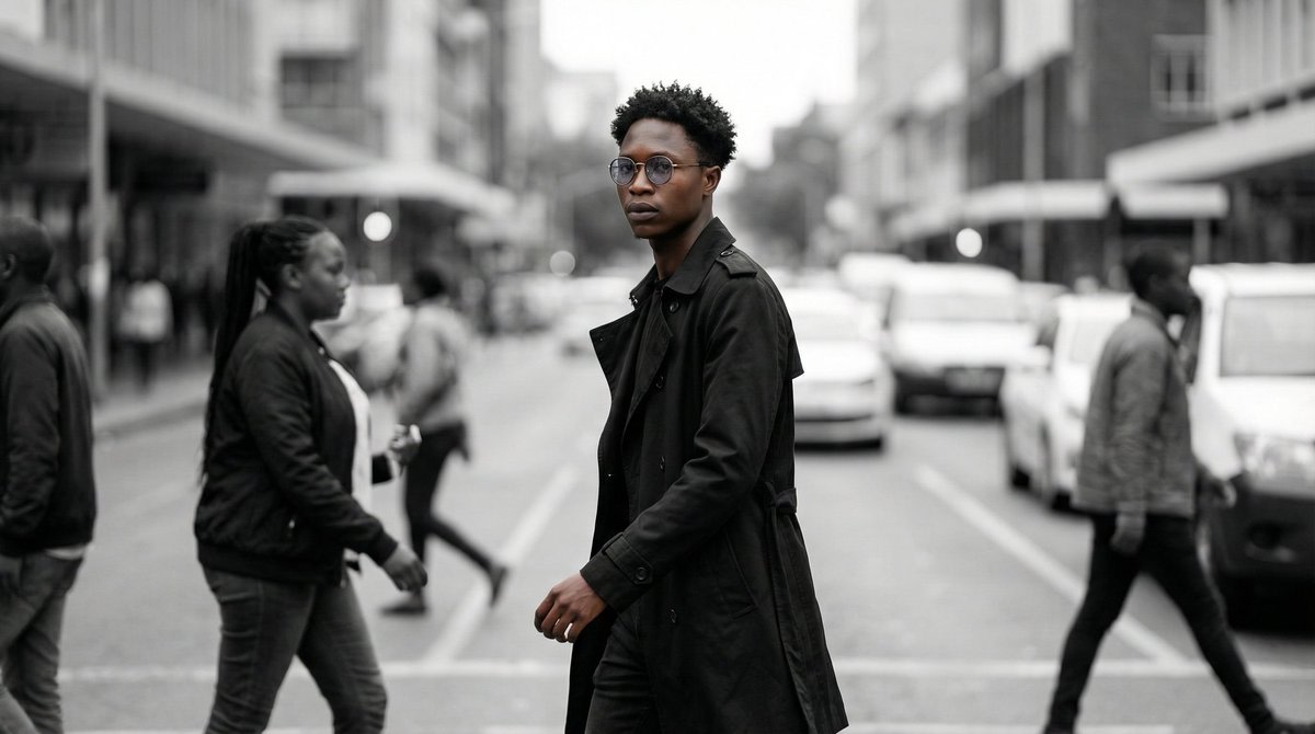 Cinematic Street Portrait AI image template preview
