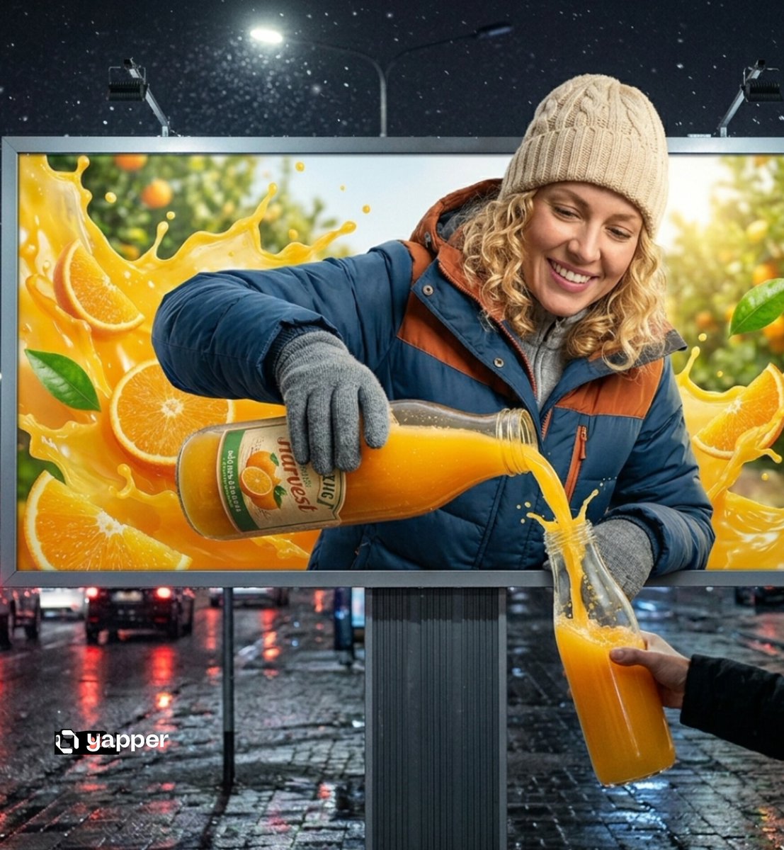 Hyper-realistic 3D Illusion Billboard Advertisement AI image template preview