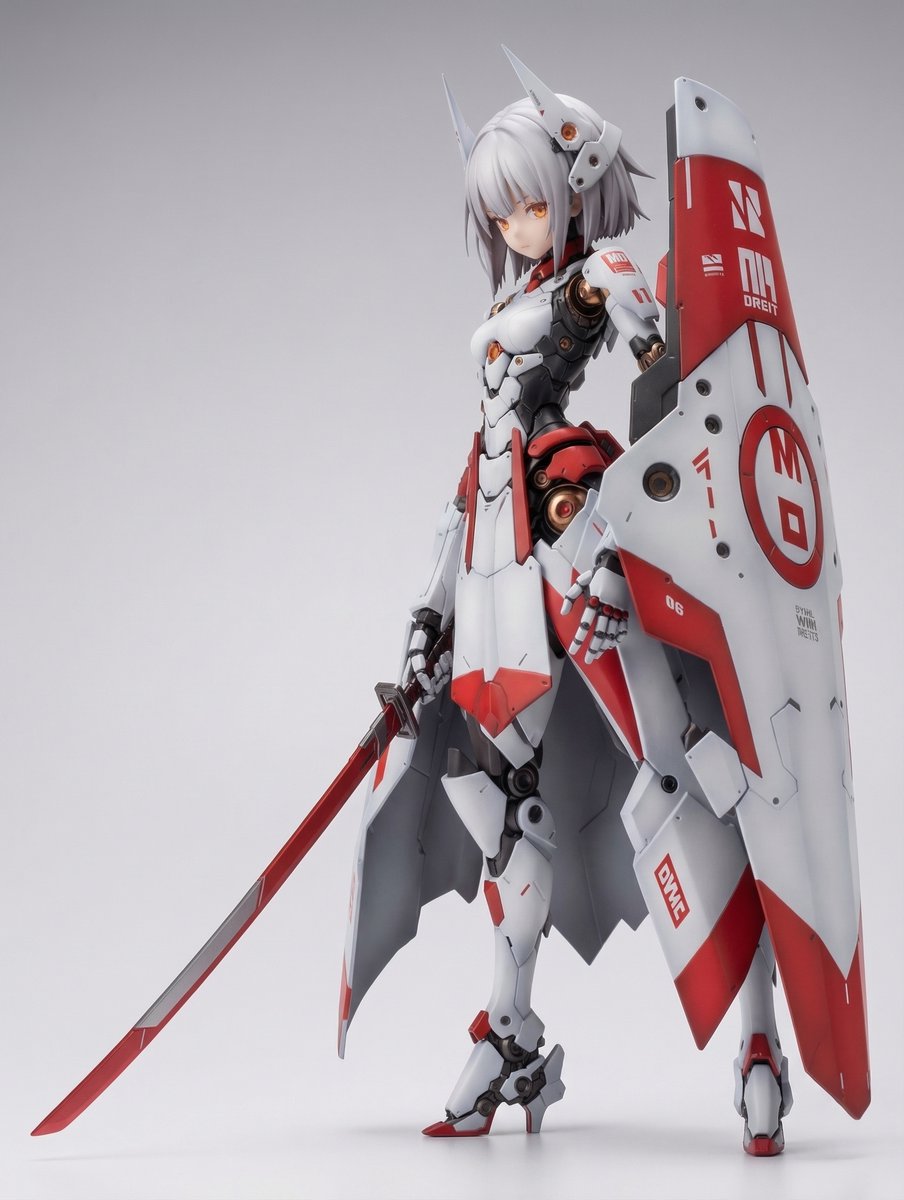 KNIGHT MECHA GIRL Figure Generation Prompt AI image template preview