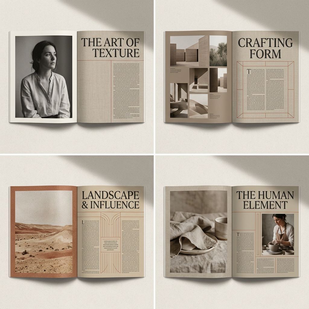 Editorial Magazine Spread Concept Prompt AI image template preview