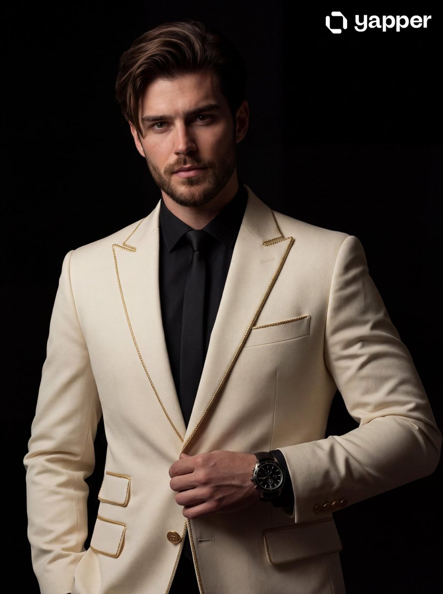 Cinematic Portrait of a Man in a Tailored Suit AI image template preview